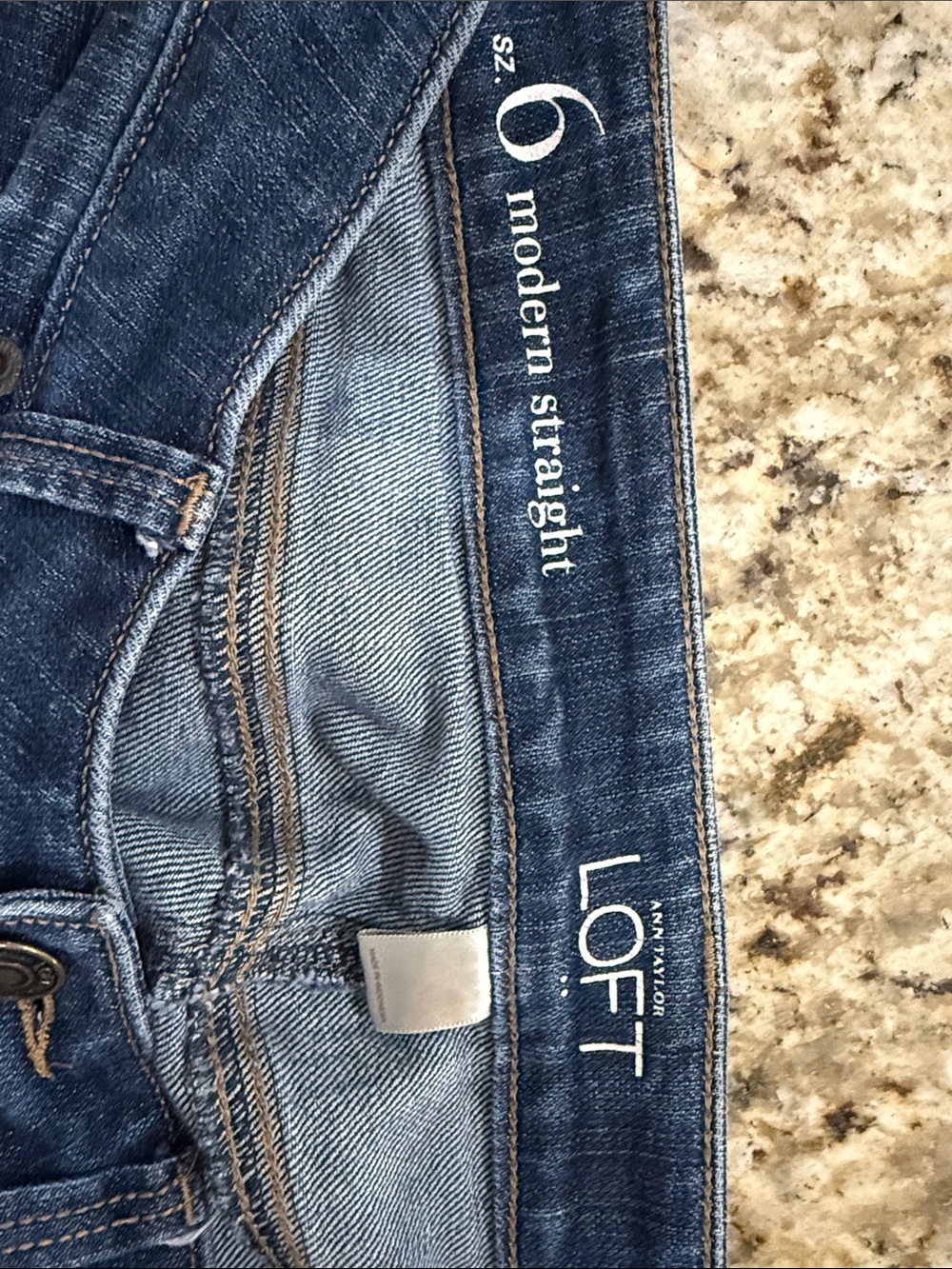 LOFT Dark Blue Straight-Leg Jeans - Picture 3 of 3